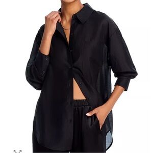 WAYF | relaxed fit semi sheer black “Carol” blouse size medium casual everyday